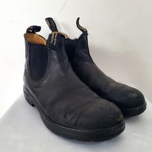 Blundstone Classic Rustic Black Chelsea Boots Unisex Leather Pull On UK6 M7 W9